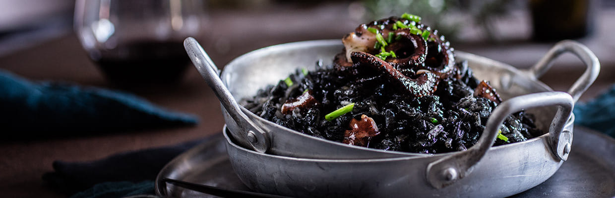 Risotto à l'encre de seiche