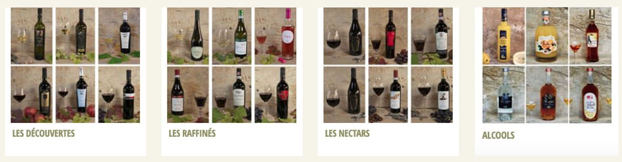Nos gammes de vins et alcools